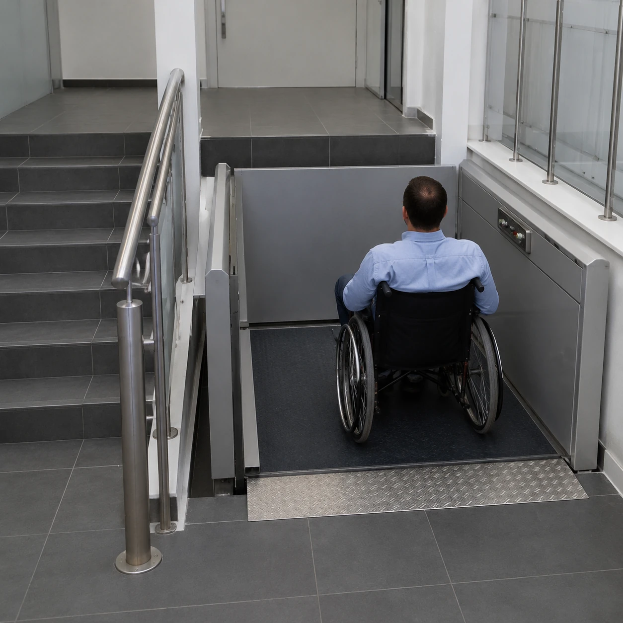 Wheelchair platform lift dimensions and turning radius space